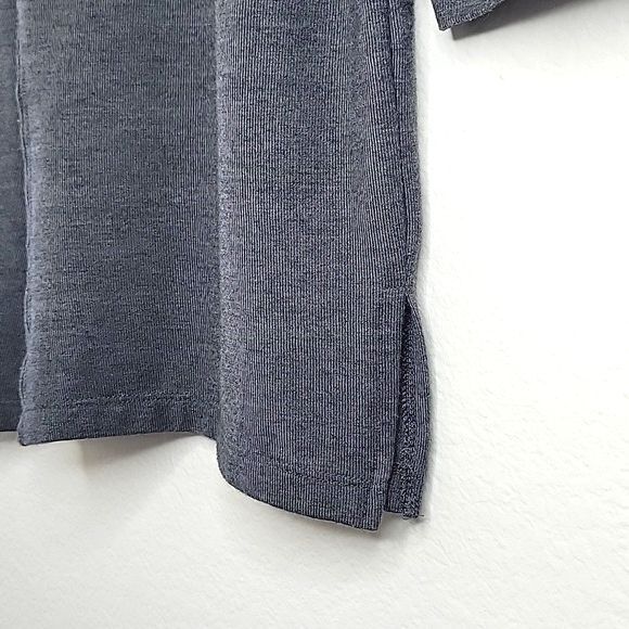 OLD NAVY Gray Casual 3/4 Sleeve Drop Shoulder Round Neckline Slits Shirt size SP - Picture 8 of 11